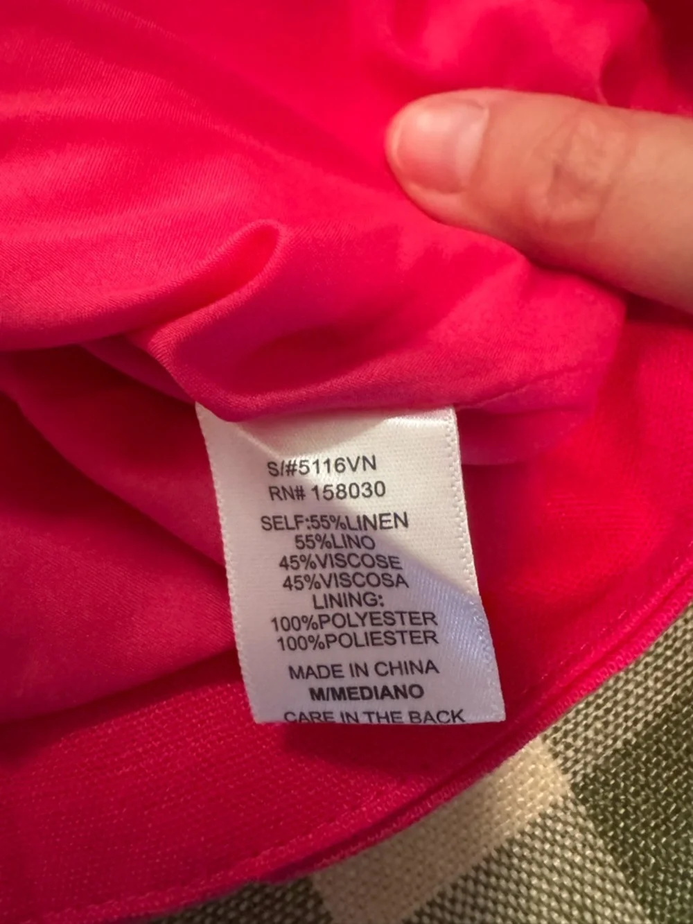 Love Tree Hot Pink Linen Blend V-Neck Button Vest - Picture 8 of 8